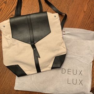 Deux Lux leather and canvas backpack